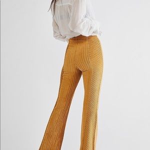 FP slim pull on velvet flare pants